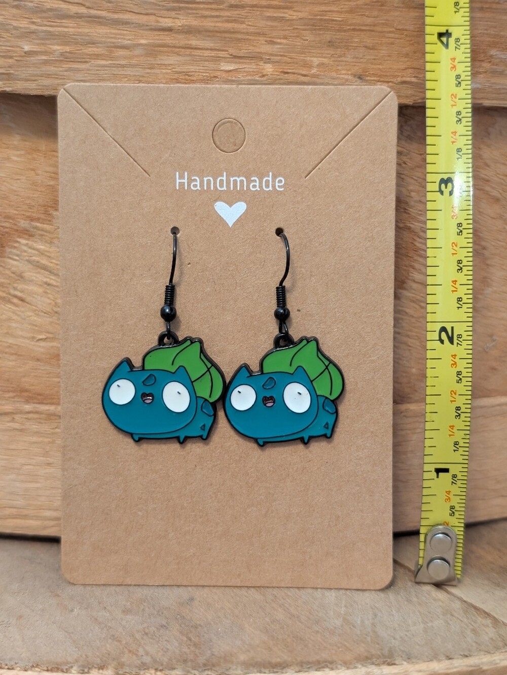 Anime Pokemon Bulbasaur Enamel Metal Earrings NEW